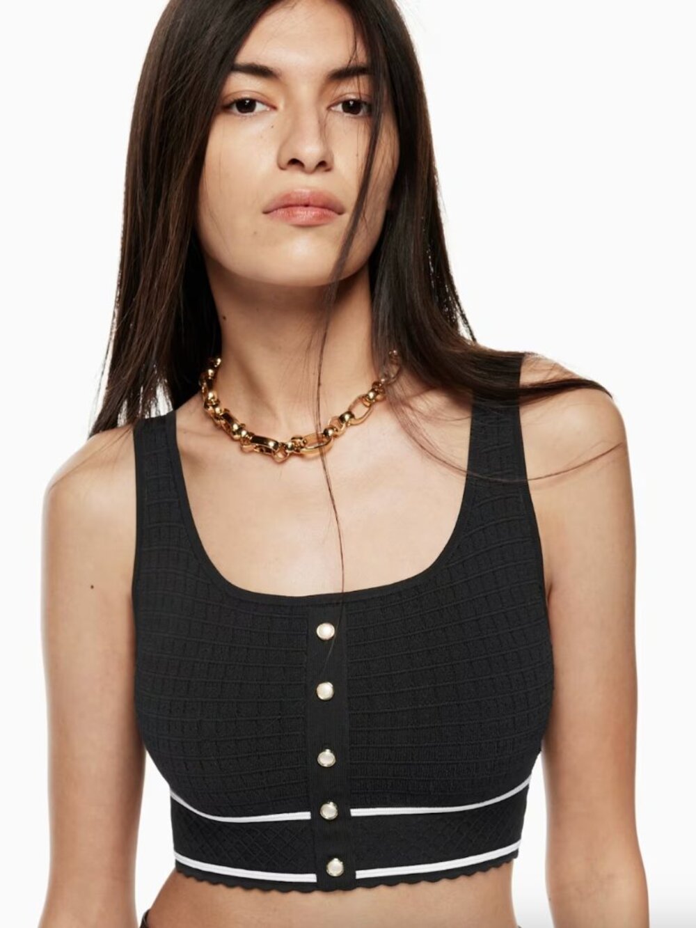Babaton Sculpt Knit Button Tank